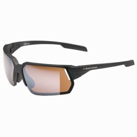 Cratoni Sonnenbrille C-Lite Color+ Sport schwarz  matt, Glas amber verspiegelt